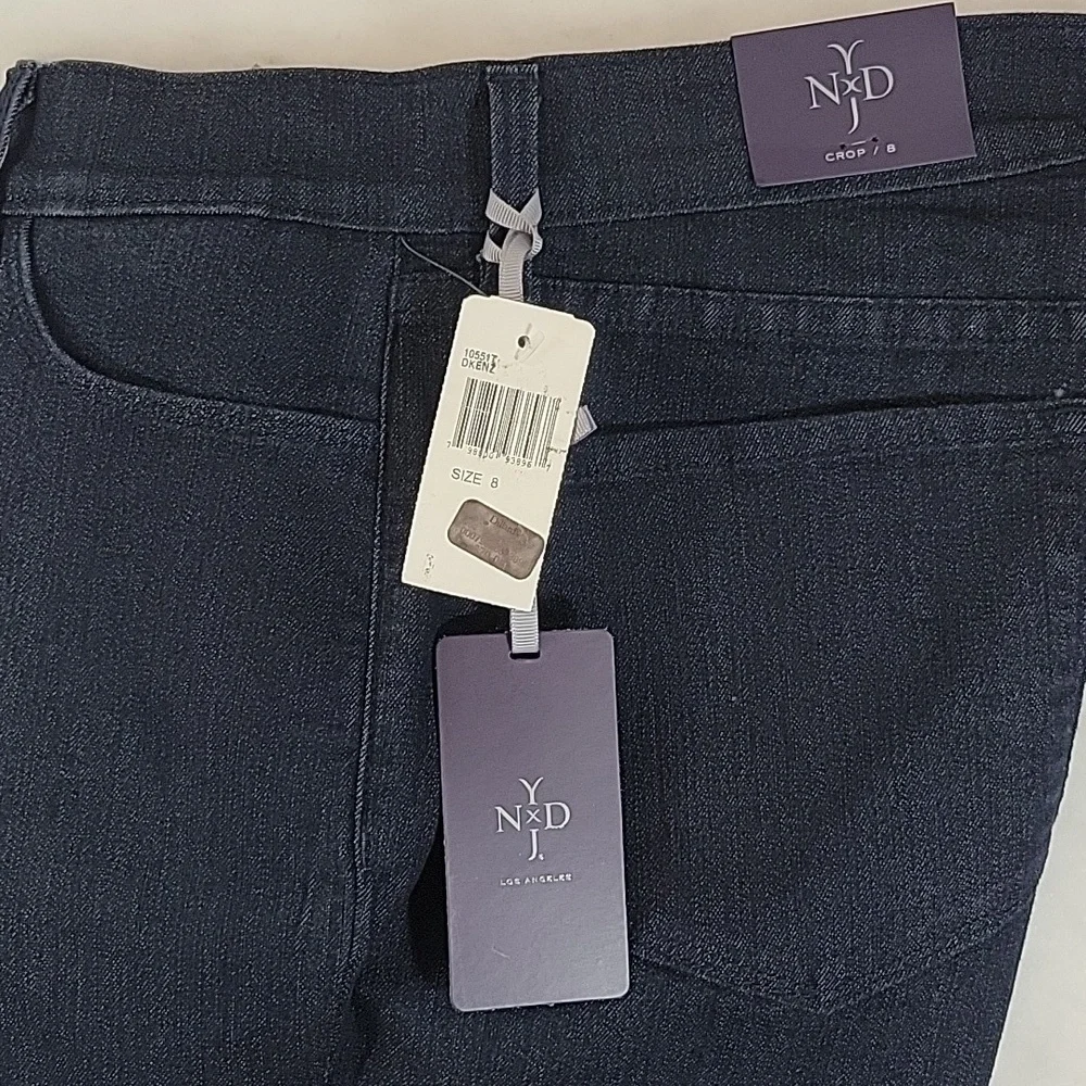 NWT NYDJ Dark Wash Cuffed Jeans - Dark Indigo Size 8 - Picture 2 of 8